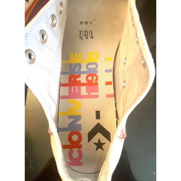 Converse Chuck Taylor All Star Lift Ox Rainbow Platform Sneakers Womens SZ 10.5 - Picture 11 of 12